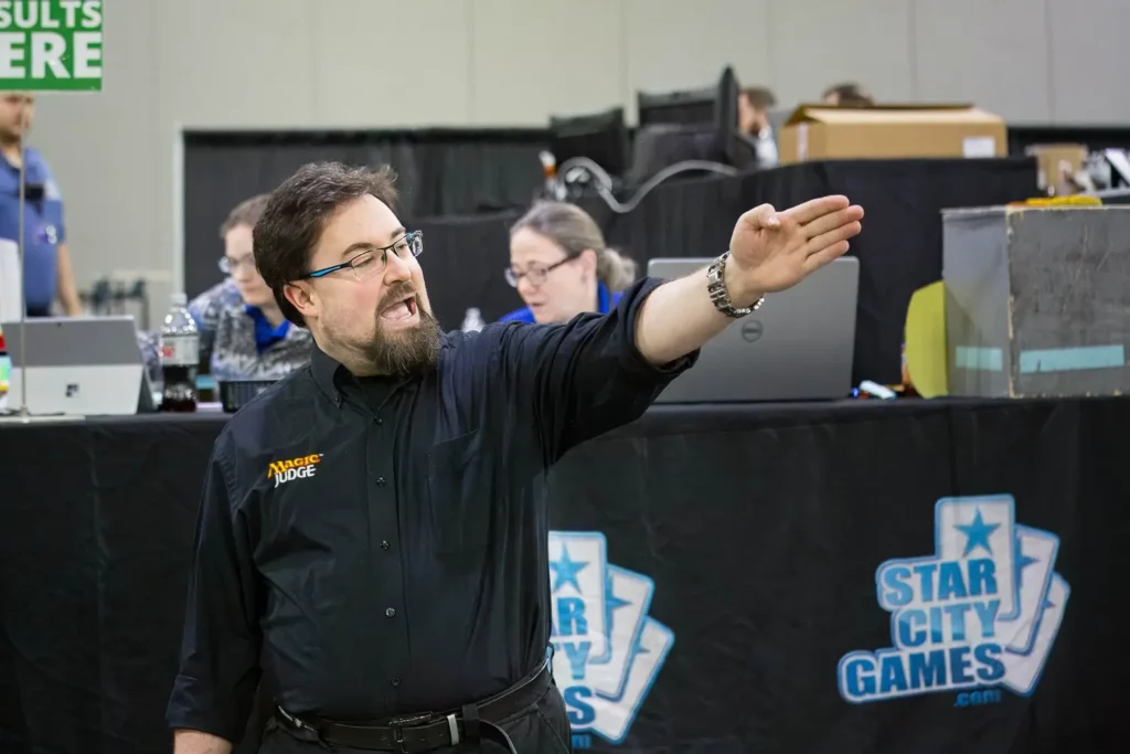 John gives directions at Grand Prix Atlanta 2017. Photo © John Brian McCarthy