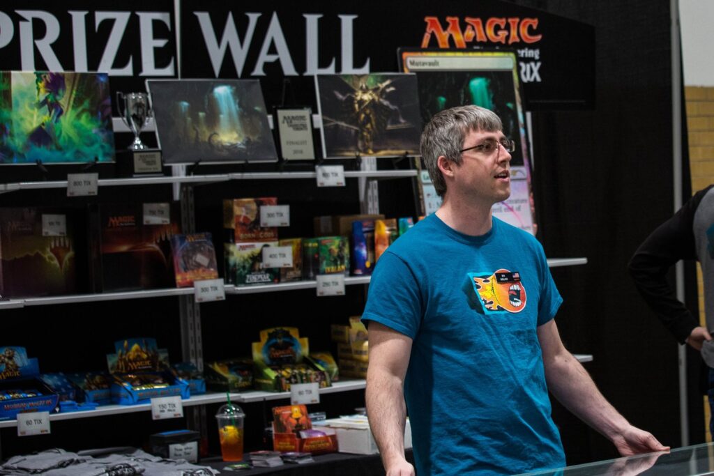 Ben works the prize wall at MagicFest Toronto in 2018. Photo © John Brian McCarthy