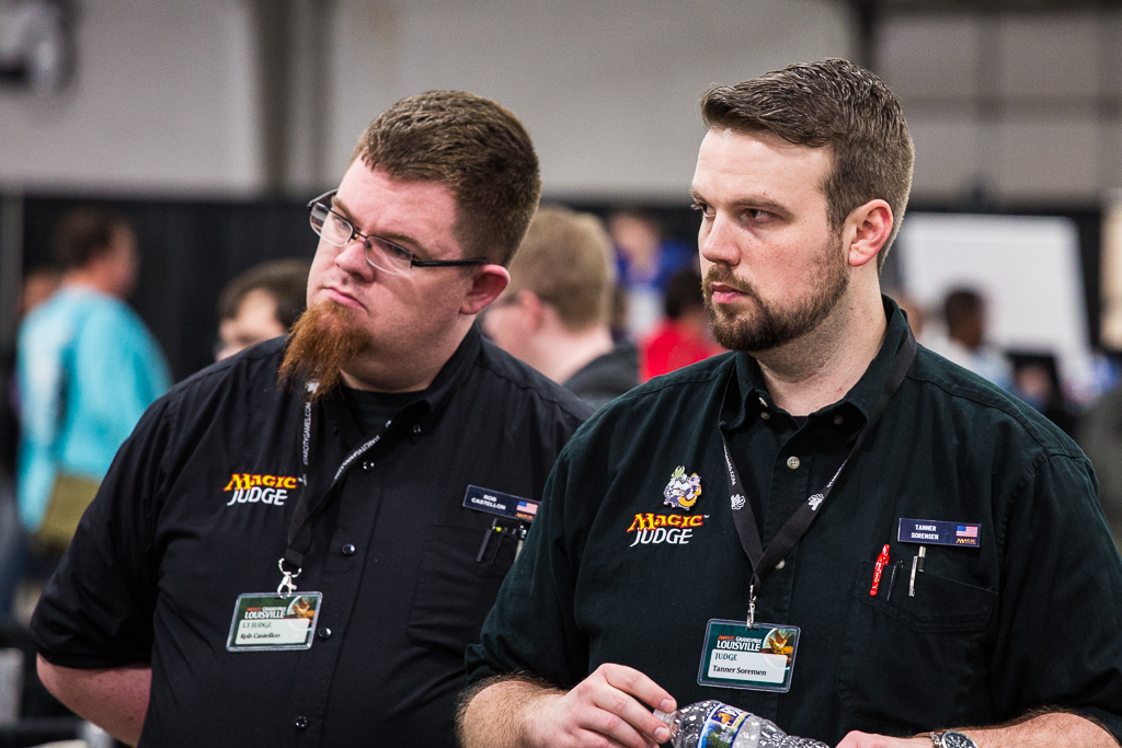 Rob and Tanner listen to a briefing at Grand Prix Louisville in 2017. Photo © John Brian McCarthy