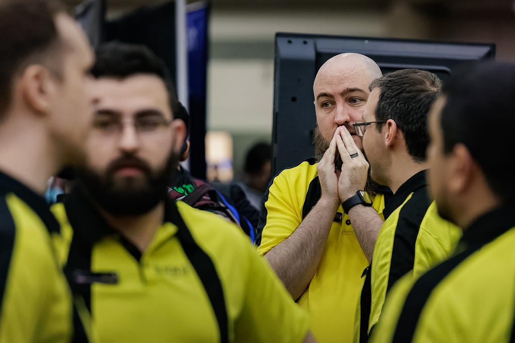 Matt waits on a player count for a side event at Pro Tour New Jersey in 2023. Photo © John Brian McCarthy