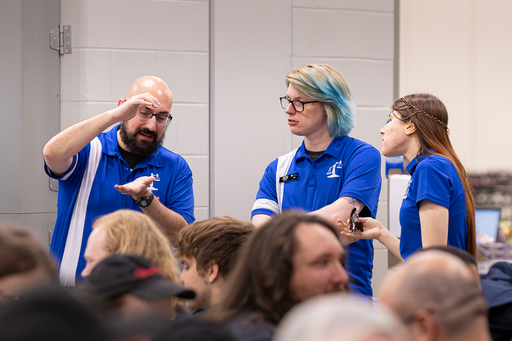 Joe tells a story about a missed trigger that was thiiiiiiiiiiiiiiiiis big at SCGCon Columbus in 2023. Photo © John Brian McCarthy