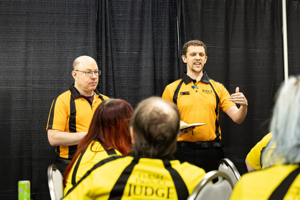 Steven and Brandon brief judges at Calling Minneapolis in 2023. Photo © John Brian McCarthy