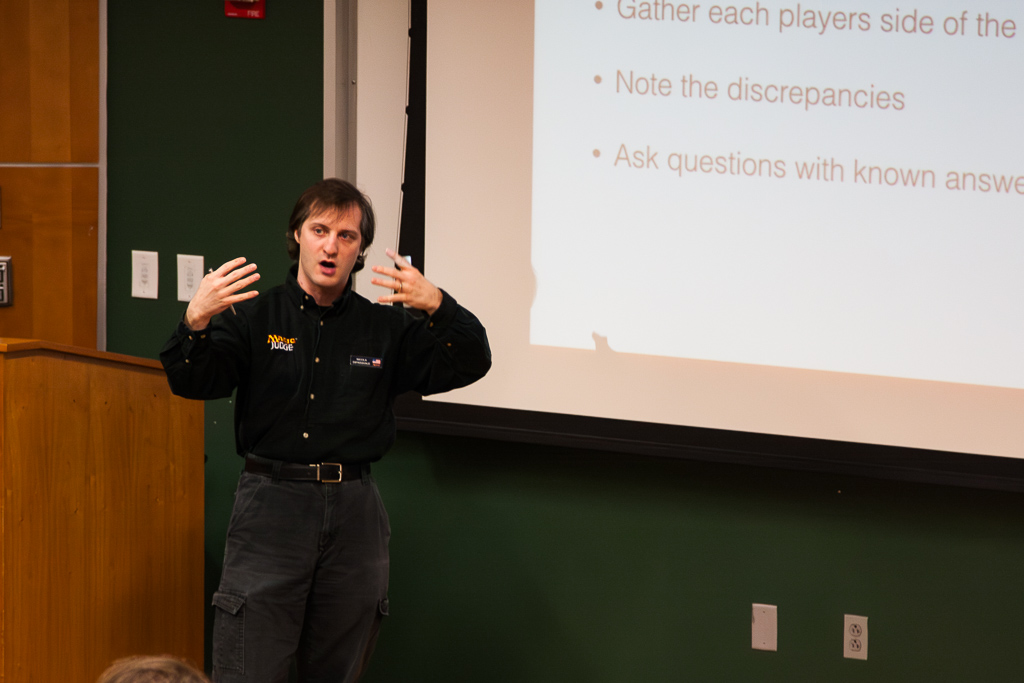 Nicola teaches about investigations at the Northeast Regional Conference in Hoboken in 2016. Photo © John Brian McCarthy